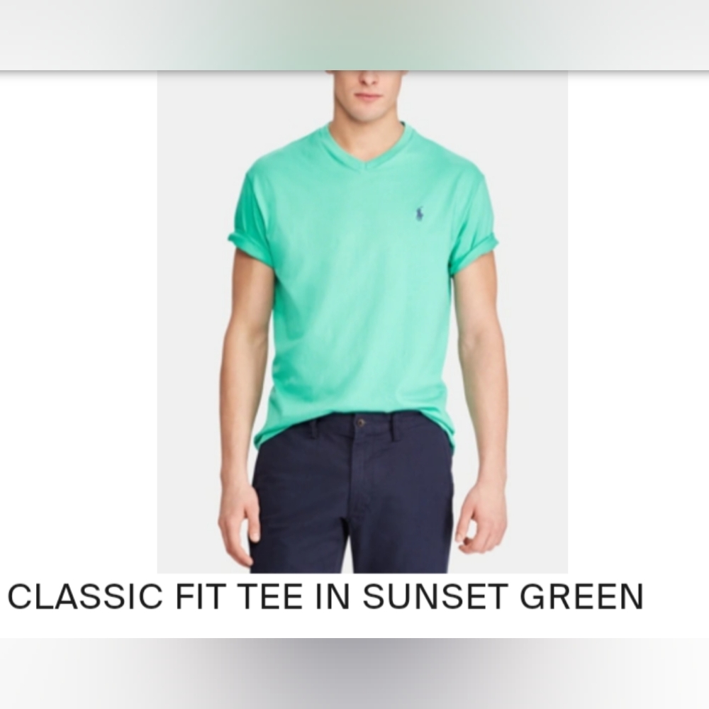 NWT❤️🔥POLO by Ralph Lauren V-Neck T-shirt Men's Large & Small💚 - Picture 2 of 11
